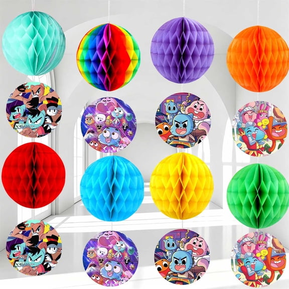 Party Decorations The Amazing World of Birthday Gumball Hanging Decor Honeycomb Swirls Lanterns Pompoms Supplies Fans