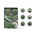 thumbnail image 2 of 6 Pcs Flocked Christmas Ball Ornaments 3.15 in, Velvet Tree Baubles Set with Hanging Cord for Holiday Decor, 2 of 6