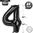 thumbnail image 5 of Number Balloon 40 Inch for Birthday Decorations, Large Foil Balloon Numbers, Mylar Giant Birthday Balloon for Boy Girls Women Men, 5 of 16