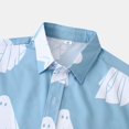 thumbnail image 3 of Playeras Camisa de personalidad de Halloween para hombre, camiseta de manga corta con botones, camisa festiva (Blue, 3XL), 3 of 6