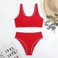 thumbnail image 4 of lnmuld Girls' Two Piece Bikini Swimsuit Set Cute Beach Bathing Suit Kids Casual Swim Wear Size:9-10 Years, 4 of 5