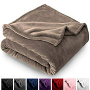 Bare Home Microplush Velvet Fleece Blanket - Throw/Travel - Ultra-Soft - Luxurious Fuzzy Fleece Fur - Cozy Lightweight - Easy