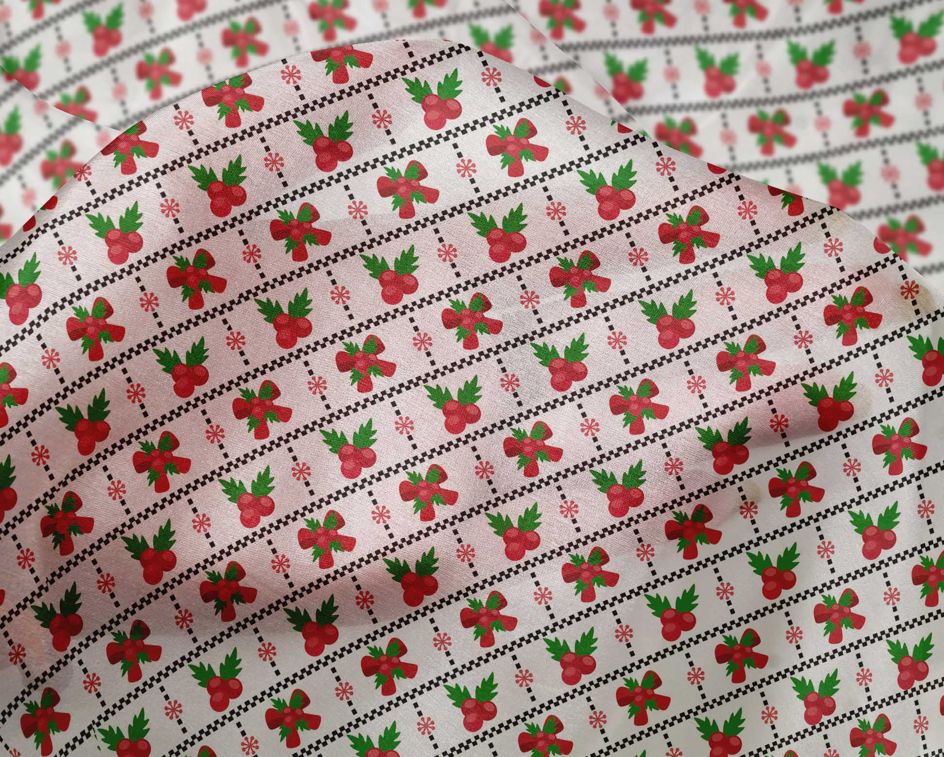 oneOone Silk Tabby White Fabric Merry Christmas Fabric For Sewing Printed Craft Fabric By The Yard 42 Inch Wide-P7H
