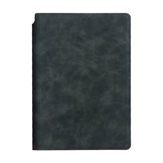 ganfancp cuaderno de cuero inteligente reutilizable con tres bolígrafos, paño de limpieza y goma de borrar liquidación 1 libro Vista frontal centrada de un cuaderno con cubierta tipo cuero multicolor oscuro (verde grisáceo), lomo recto y esquinas redondeadas; superficie lisa sin texto visible. Ideal para organización del hogar y notas reutilizables.