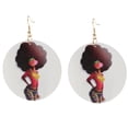 thumbnail image 4 of Mujer Africana Pendiente Colgante Grande de Natural Tribal Boho Joyas - Multicolor, 4 of 9