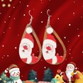 thumbnail image 2 of JYYYBF Women Winter Christmas Wooden Earrings Elk Snowman Santa Claus Pierce Dangle Earrings Accessory, 2 of 8