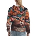 thumbnail image 7 of Lsque Flower Crown Cat Pattern Casual Women's Hoodie,Hooded Sweatshirt with Kangaroo Pocket,Pullover Hoodie with Eye-catching Drawstrings-Medium, 7 of 7