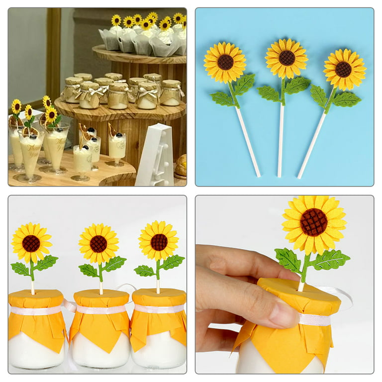 CHOCKACAKE Edible Flowers for Cake Decorating Topper Sunflowers for  Cupcakes Drinks Decorations (28pcs) : Grocery & Gourmet Food 