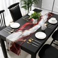 thumbnail image 3 of Marble Red Table Runner 108 Inches Long, Modern Abstract Gold White Brick Stone Motif Kitchen Coffee Dining Table Decoration for Home Party Birthday Wedding Home Decor 13x108 Inches, 3 of 8