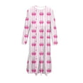 thumbnail image 5 of LJEFF Girls Long-Sleeve Tiered Maxi Dress, Spring Fall Bow Prints Soft Pockets Design Girls' Casual Dresses Pink Size 10, 5 of 6
