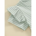 thumbnail image 5 of Bagilaanoe 2pcs Toddler Baby Girl Pants Set Short Sleeve Striped T-shirts Tops + Flare Trousers 6M 12M 18M 24M 3T 4T Kids Summer Casual Clothes, 5 of 7
