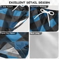 thumbnail image 4 of Checkerboard with Blue Black Gray Color Swim Trunks Board Shorts Beach Pants Bathing Bottoms L, 4 of 8