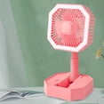 thumbnail image 1 of Ventilador eléctrico con ventilador de refrigeración personal de luz nocturna para estudiantes (rosa), 1 of 5