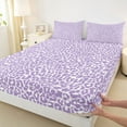 thumbnail image 3 of Manfei Purple Leopard Hide Bed Sheets,Jungle Cheetah Print King Sheets,Wildlife Animal Pattern Sheet Set For Teens,Microfiber Bedroom Decor,4 Pieces, 3 of 7