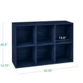thumbnail image 3 of Best Choice Products 6-Cube Bookshelf, 13.5in Display Storage System, Organizer w/ Removable Back Panels - Navy, 3 of 9
