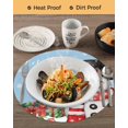 thumbnail image 3 of 15 Inch Round Placemats Set of 6, Light Blue Snowman Christmas Non Slip Heat Insulation PP Table Mats, Winter Snowflake Xmas Gifts Washable Place Mats for Kitchen Dining Party Table Decor, 3 of 7