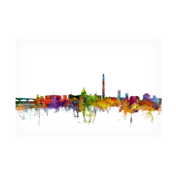 Trademark Fine Art Michael Tompsett Washington DC Skyline II Canvas Wall Art - 22x32