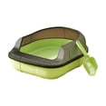 thumbnail image 2 of Semi Enclosed Cat Litter Box with High Sides, Splash Proof Kitty Litter Pan with Scoop, Spacious Open Top Cat Toilet Tray, Easy Clean Plastic Litter Box for Small Cats and Kittens, 2 of 6