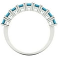thumbnail image 5 of 2.61 ctw Wedding Band for Women - 18K White Gold Simulated Turquoise Stackable Eternity Ring, 5 of 6