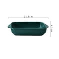 thumbnail image 4 of Practical Oven Cake Pan Ceramics Baking Tray Rectangular BBQ Plate Non-stick Bread Baking Tray with Binaural Handle Household Bakeware for Home Kitchen (Green), 4 of 8