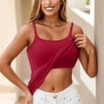 thumbnail image 6 of Women's Camisole Tank Top Solid Color Sleeveless Blouse Summer Lightweight Casual Basic Camisoles by Yigetop Red 2 M, 6 of 6