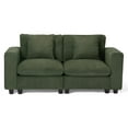 thumbnail image 3 of WestinTrends Hearthside 70" Modular Corduroy Loveseat Sofa With USB/Type-C Ports and Side Pockets, Olive Green, 3 of 16