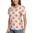 thumbnail image 2 of Vsdgher Orange Peach Women Shirts V Neck Short Sleeve Tops T-Shirt Basic Tees, S to 3XLXX-Large, 2 of 5