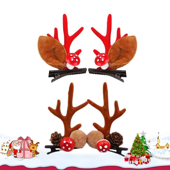 ULTNICE 4Pcs Hair Clips for Headwear Antlers Shape Plastic for Toddlers