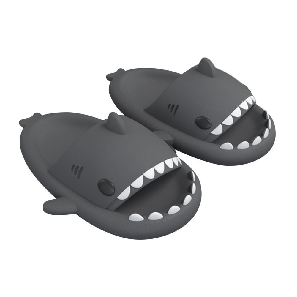 Open Toe Summer Slippers Bathroom Slippers Cute Cartoon Sharks Shower ...