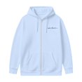 thumbnail image 4 of RUTAYY Men's Zip Up Hoodie Long Sleeve Front Pocket Cursive Letter Graphic Jacket Sweatshirt Light Blue, 4 of 4