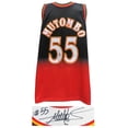 thumbnail image 1 of Dikembe Mutombo Signed Atlanta Hawks Mitchell & Ness Black & Red NBA Swingman Basketball Jersey, 1 of 1