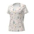 thumbnail image 2 of Naloa Rabbit Forest Print T-Shirts Short Sleeve V Neck Tees for Women Fashion Tops Trendy Lightweight Soft Casual Summer Outfits Clothes, 2 of 5