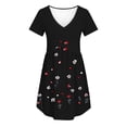 thumbnail image 6 of Edvintorg Floral Dress for Women Printed Short Sleeve V Neck Lightweight Soft Casual Dresses Womens Summer Clothes Black L, 6 of 7