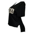 thumbnail image 2 of eVogues Plus Size Laser Cut Hi-Lo Top Black, 2 of 4