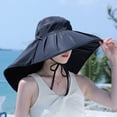 thumbnail image 2 of SUYIDA Stylish Wide Brim Sun Hat for Women with Adjustable Chin Strap and Decorative Bow for Outdoor Travel Summer Spring, 2 of 3