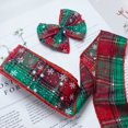 thumbnail image 4 of Rollo de cinta de arpillera navideña con cuadros rojos y copos de nieve, cinta para manualidades de 18 yardas con borde de alambre, cinta rústica natural ancha, 4 of 4