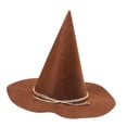 thumbnail image 1 of Sombrero de bruja de Halloween, cómodo y ligero, accesorio de cosplay para fiestas temáticas. Marrón, 1 of 9