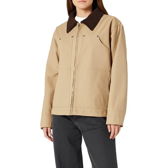 shqvo Women's Casual Jackets Retro Lapel Workwear Style Zipper Outerwear Lightweight Comfortable Everyday Wear