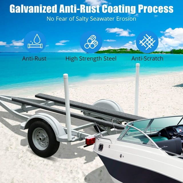 GloryStar Universal Fit Adjustable Boat Trailer Guide Poles, 2PCS Galvanized Steel with PVC Covers, Suitable for Ski, Fishing, and Sailboats, Simple Installation and Loading