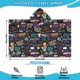 thumbnail image 2 of Basketball Graffiti Pattern Hooded Bath Towel，60"x35" for Ages 3 To 12 Kids, Quick Dry Lightweight Soft Microfiber Hood Beach Towel Cover Up for Kids, 2 of 7