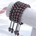 thumbnail image 2 of Natural Healing Power Gemstone Crystal Beads Unisex Adjustable Macrame Bracelets 8mm,Garnet, 2 of 4