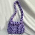 thumbnail image 3 of Bolso Mensajero para Mujer Bolso Mano Suave Tejido A Mano Tejido Sólido (púrpura), 3 of 7