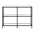 thumbnail image 3 of VEVOR 3-Tier Glass Console Table, Modern Rectangle Sofa Side Table with Tempered Glass Top and Iron Legs, Golden Consloe Desk with Anti-Tip Device for Living Room, Hallway, Entryway, Foyer, Black, 3 of 9