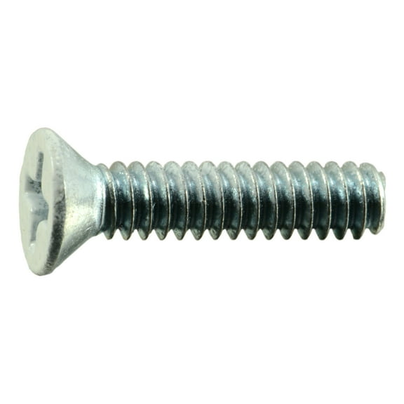 #6-32 x 5/8" White Head Zinc Phillips Flat Head Machine Screws (30 pcs.)