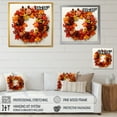 thumbnail image 4 of Designart "Orange Harvest Christmas Wreath in Winter" Floral Framed Wall Art Decor - Traditional Orange Wreath Living Room Framed Canvas Art, 4 of 6