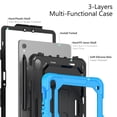 thumbnail image 6 of Case for Samsung Galaxy Tab S9 11.0 Inch SM-X710 with Screen Protector, 360 Degree Rotating Kickstand Hand Strap Heavy Duty Shockproof Cover with Shoulder Strap, Sky Blue, 6 of 7