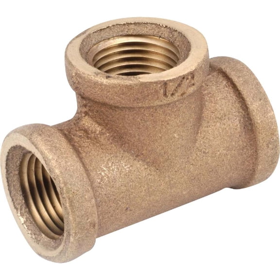 738101-06 Pipe Fittings, Tee, Lead-Free Rough Brass, 3/8-In. - Quantity 1