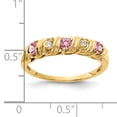 thumbnail image 2 of Primal Gold 14 Karat Yellow Gold 2.75mm Pink Tourmaline and VS Diamond Ring, 2 of 4