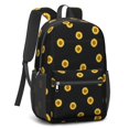 thumbnail image 2 of Sunflower and Grid Black Pattern 17" Waterproof Oxford School Backpacks for Teens, S-Shape Padded Straps, for School, Travel, Hiking, Camping, 2 of 5