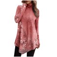 thumbnail image 2 of DPTALR Women Temperament Solid Color Long Sleeved Round Neck Irregular Long Sleeved T-shirt, 2 of 5